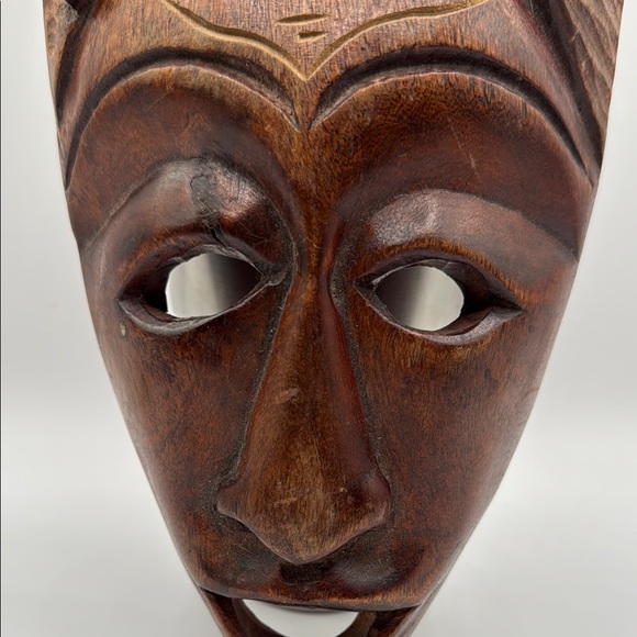 Lucky Turtle African Mask wooden Hanging Art Decor Large 13” vintage - Picture 3 of 7